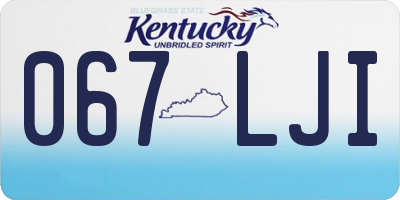 KY license plate 067LJI
