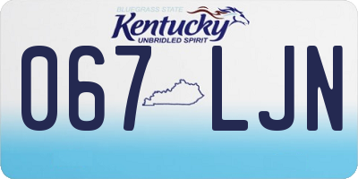 KY license plate 067LJN