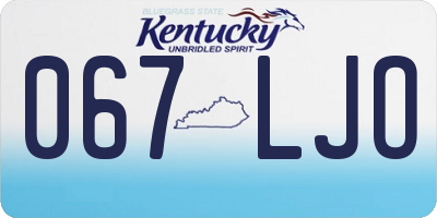 KY license plate 067LJO