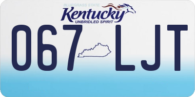 KY license plate 067LJT