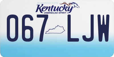 KY license plate 067LJW