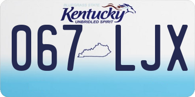 KY license plate 067LJX