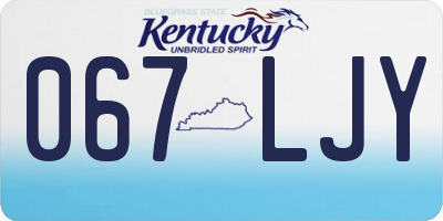 KY license plate 067LJY