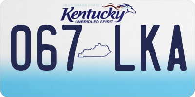 KY license plate 067LKA