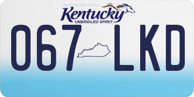 KY license plate 067LKD