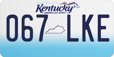 KY license plate 067LKE