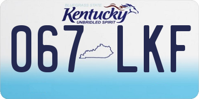 KY license plate 067LKF
