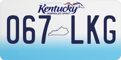 KY license plate 067LKG