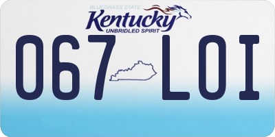 KY license plate 067LOI