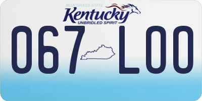 KY license plate 067LOO