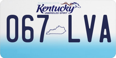 KY license plate 067LVA