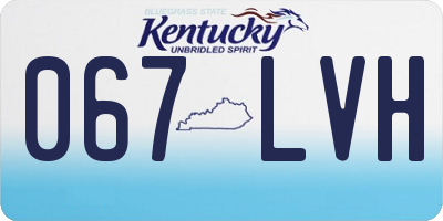 KY license plate 067LVH
