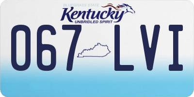 KY license plate 067LVI