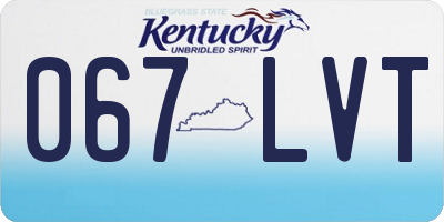 KY license plate 067LVT