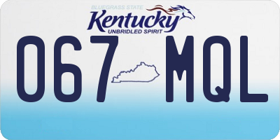 KY license plate 067MQL