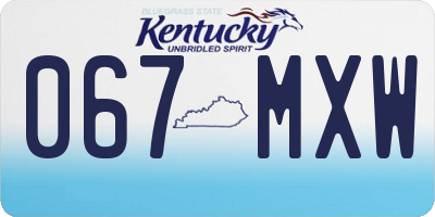 KY license plate 067MXW