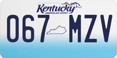 KY license plate 067MZV