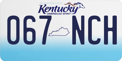 KY license plate 067NCH