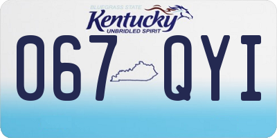 KY license plate 067QYI