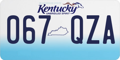 KY license plate 067QZA