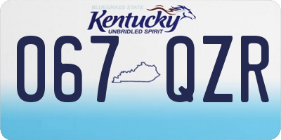 KY license plate 067QZR