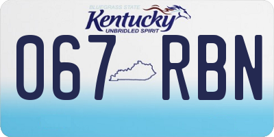 KY license plate 067RBN