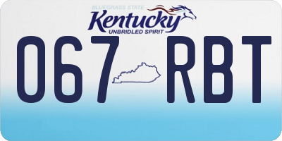 KY license plate 067RBT