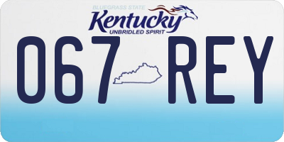 KY license plate 067REY