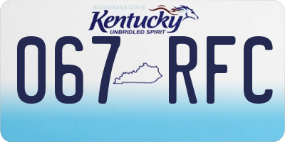 KY license plate 067RFC