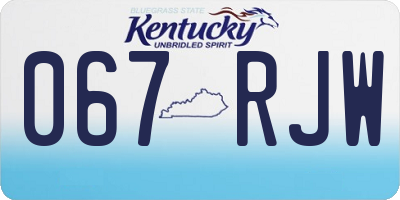 KY license plate 067RJW