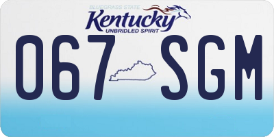 KY license plate 067SGM