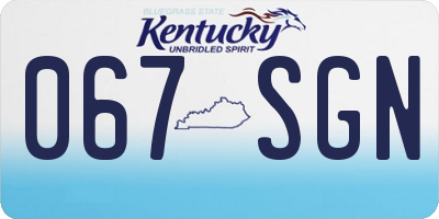 KY license plate 067SGN