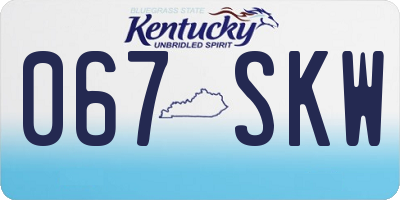 KY license plate 067SKW