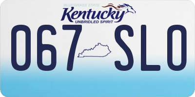 KY license plate 067SLO