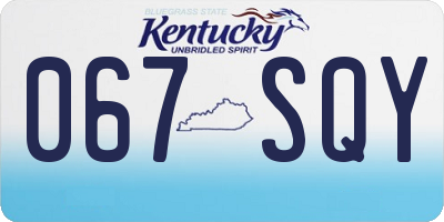 KY license plate 067SQY