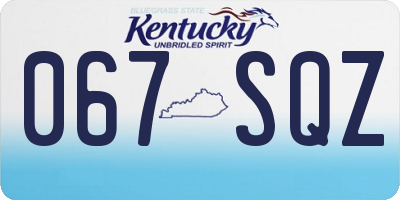 KY license plate 067SQZ