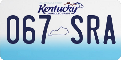 KY license plate 067SRA