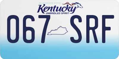 KY license plate 067SRF