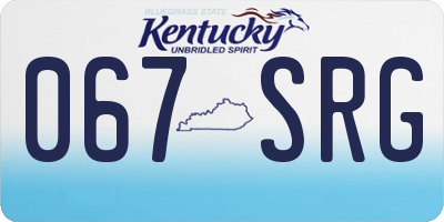 KY license plate 067SRG