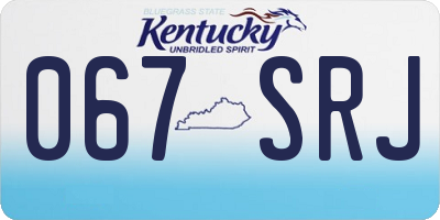 KY license plate 067SRJ