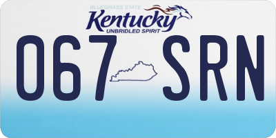 KY license plate 067SRN
