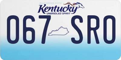 KY license plate 067SRO