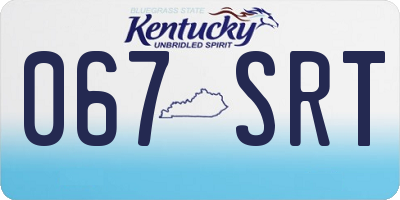 KY license plate 067SRT