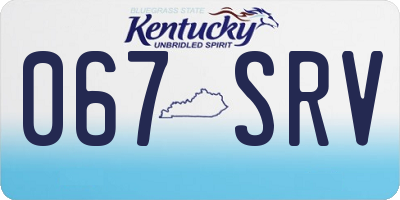 KY license plate 067SRV