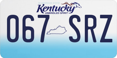 KY license plate 067SRZ
