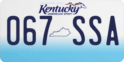 KY license plate 067SSA