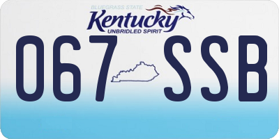 KY license plate 067SSB