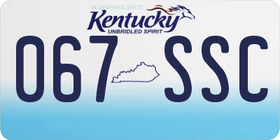 KY license plate 067SSC