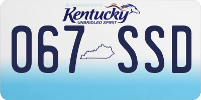 KY license plate 067SSD