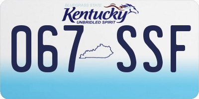 KY license plate 067SSF